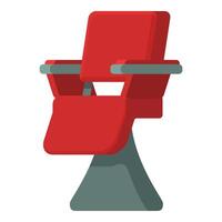 vermelho cor barbeiro cadeira ícone desenho animado . serviço assento vetor