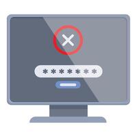 computador Acesso negado ícone desenho animado . incorreta senha vetor