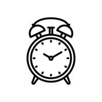 alarme relógio linha ícone, isolado fundo vetor