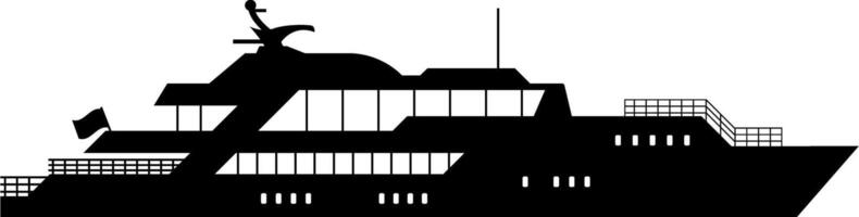 navio ícone silhueta ilustração cruzeiro navio vetor