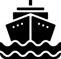 navio ícone silhueta ilustração carga navio vetor