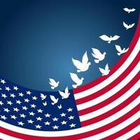 EUAamericano bandeira com vôo Pombo para independência dia do EUA vetor