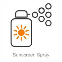 protetor solar spray e spray ícone conceito vetor