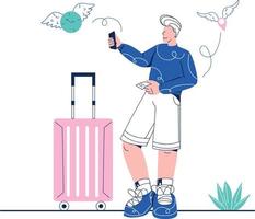 blogueira de viagens de moda vetor