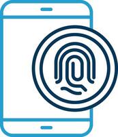 biométrico identificação linha azul dois cor ícone vetor
