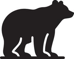 Urso silhueta em branco fundo moderno símbolo logotipo. vetor