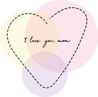 Eu amor você mãe dentro pastel cor coração vetor