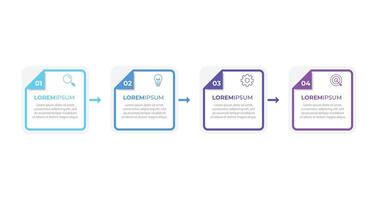 infográfico elementos Projeto modelo, o negócio conceito com 4 passos ou opções, pode estar usava para fluxo de trabalho disposição, diagrama, anual relatório, rede design.criativo bandeira, rótulo . vetor