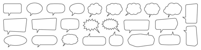 discurso bolha, discurso balão, bate-papo bolha linha arte ícone para apps e sites. vetor