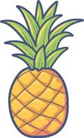 abacaxi fruta desenho animado ícone ilustração vetor
