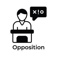 oposição discurso projeto, único e na moda ícone vetor