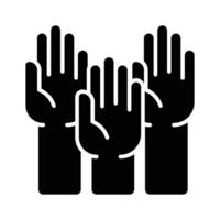 não racismo, levantar mãos projeto, pronto para usar ícone vetor