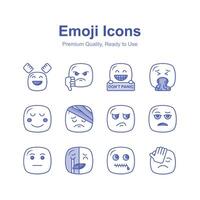 fofa emoji expressões, emoticons ícones conjunto vetor