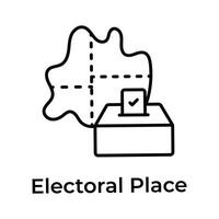 eleitoral Lugar, colocar ícone projeto, sondagem estação vetor