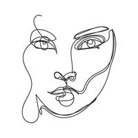 fêmea mínimo Projeto mão desenhado 1 linha estilo desenho, 1 linha arte contínuo desenhando vetor