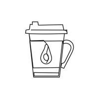 café copo mínimo Projeto mão desenhado 1 linha estilo desenho, 1 linha arte contínuo desenho, café copo solteiro linha arte vetor