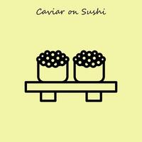 caviar em Sushi ilustração vetor