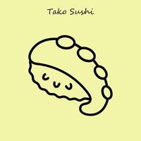 tako Sushi ilustração vetor