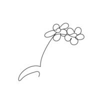 contínuo 1 linha desenhando do flores, Preto e branco gráficos minimalista linear ilustração vetor