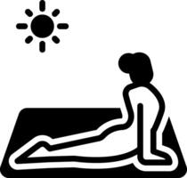 sólido Preto ícone para ioga vetor