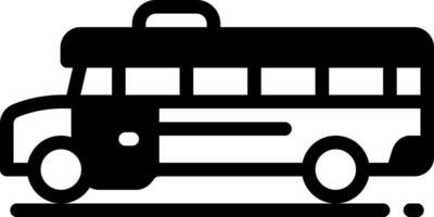 sólido Preto ícone para escola ônibus vetor