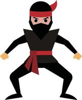 ilustração do uma ninja com uma vermelho bandana em dele cabeça vetor