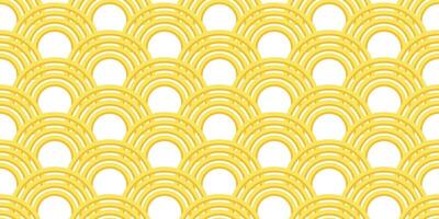 ramen macarrão desatado padronizar fundo. japonês padronizar seigaihamon. amarelo ondas em branco. vetor