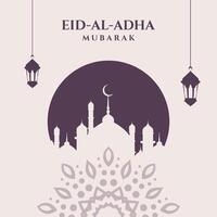 eid al adha Mubarak social meios de comunicação postar lindo islâmico fundo vetor