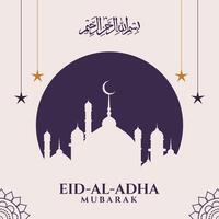 eid al adha Mubarak social meios de comunicação postar lindo islâmico fundo vetor