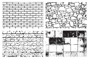 conjunto do tijolo pedra parede grunge texturas vetor