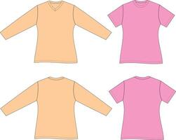 conjunto do camiseta brincar unissex curto e grandes manga vetor