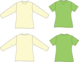 conjunto do camiseta brincar unissex curto e grandes manga vetor