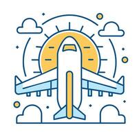 quadrinho estilo avião esboço ilustração avião esboço logotipo vetor