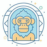 quadrinho estilo macaco esboço logotipo fofa macaco logotipo vetor