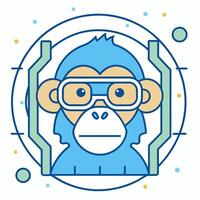 quadrinho estilo macaco esboço logotipo fofa macaco logotipo vetor