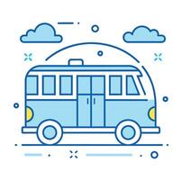 quadrinho estilo ônibus esboço ilustração ônibus esboço logotipo vetor