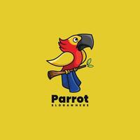 papagaio personagem mascote logotipo Projeto ilustração vetor