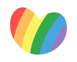 lgbt orgulho arredondado coração. lésbica gay bissexual transgêneros conceito. lgbtq arco Iris listrado cores. forma do a símbolo do amar. diversidade e liberdade. plano Projeto. ilustração. vetor