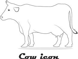 vaca silhuetas ilustração para desenho.preto e branco vaca vetor