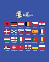 euro 2024 Alemanha emblema fita Projeto com logotipo oficial símbolo europeu futebol final ilustração vetor