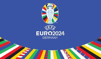 euro 2024 Alemanha símbolo logotipo oficial Projeto europeu futebol final ilustração vetor