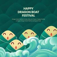 Dragão barco festival saudações Projeto modelo vetor