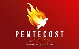 pentecostes domingo saudações, religioso logotipo conceito vetor