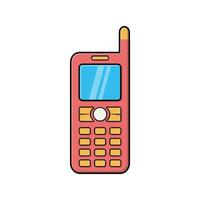retro estilo Móvel telefone ícone. dispositivo gadget tecnologia e eletrônico tema. isolado Projeto. ilustração vetor