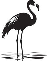 flamingo silhueta ilustração branco fundo vetor