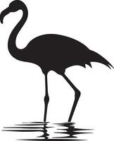 flamingo silhueta ilustração branco fundo vetor