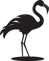 flamingo silhueta ilustração branco fundo vetor