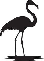 flamingo silhueta ilustração branco fundo vetor