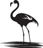 flamingo silhueta ilustração branco fundo vetor