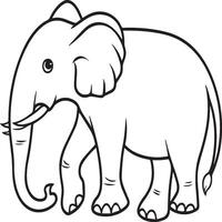 elefante animal coloração Páginas para coloração livro vetor